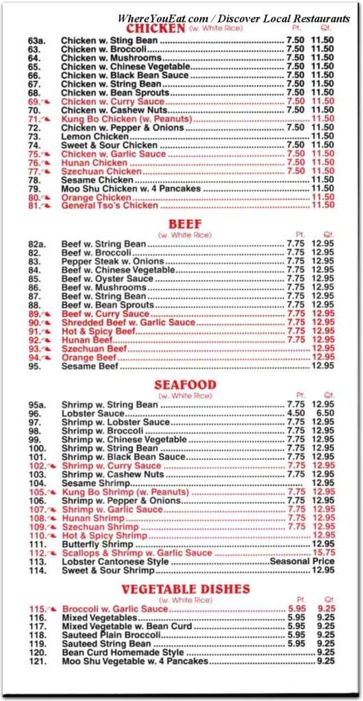 Wah Hing Kitchen menu 2