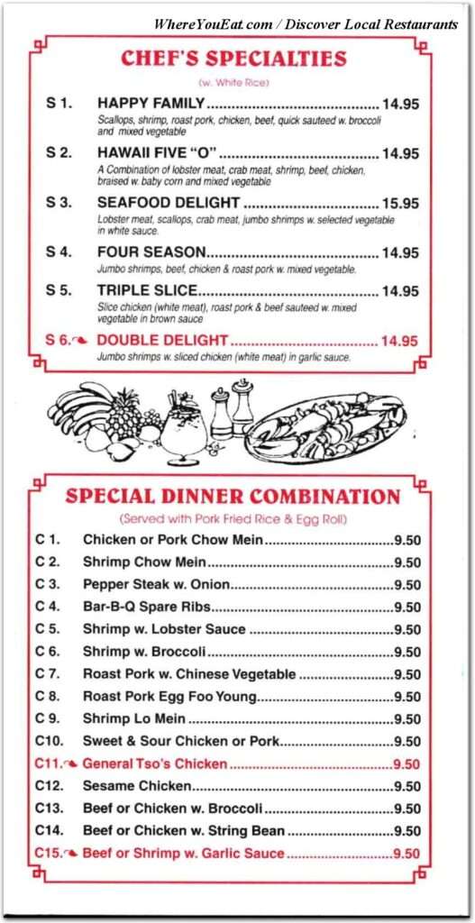 Wah Hing Kitchen menu 1